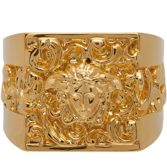 VERSACE Gold Western Barocco Signet Ring - Picture 7 of 9